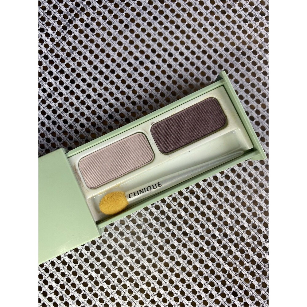 Clinique Soft Pressed Eye Shadow Duo Seashell Pink / Sunset Mauve .08oz VTG NOS